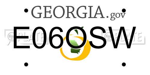 E06OSW Georgia License Plate
