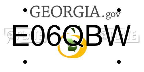 E06QBW Georgia License Plate