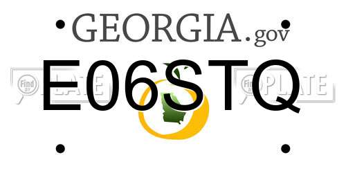 E06STQ Georgia License Plate