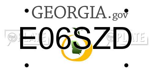 E06SZD Georgia License Plate