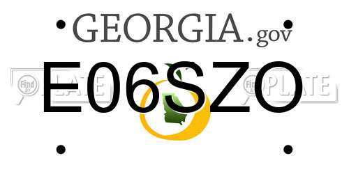 E06SZO Georgia License Plate