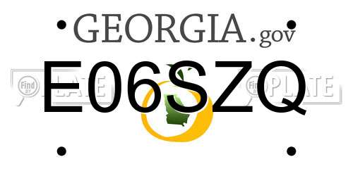 E06SZQ Georgia License Plate
