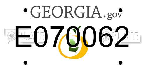 E070062 Georgia License Plate