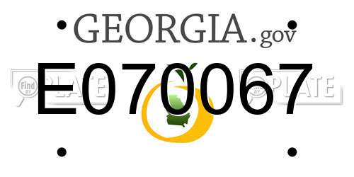 E070067 Georgia License Plate