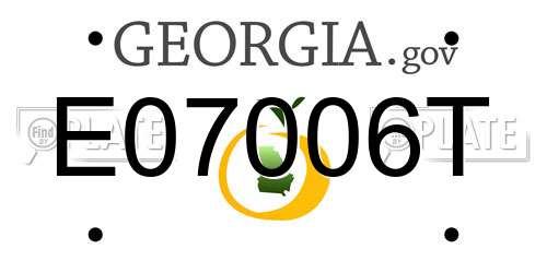 E07006T Georgia License Plate