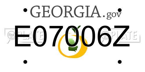 E07006Z Georgia License Plate