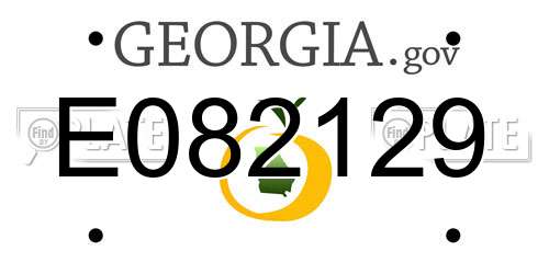 E082129 Georgia License Plate
