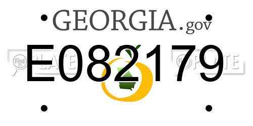 E082179 Georgia License Plate