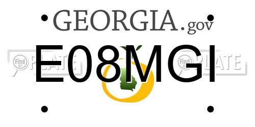 E08MGI Georgia License Plate