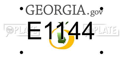 E1144 Georgia License Plate