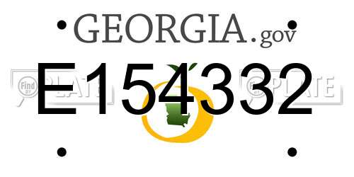 E154332 Georgia License Plate
