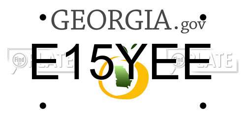 E15YEE Georgia License Plate