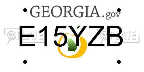 E15YZB Georgia License Plate