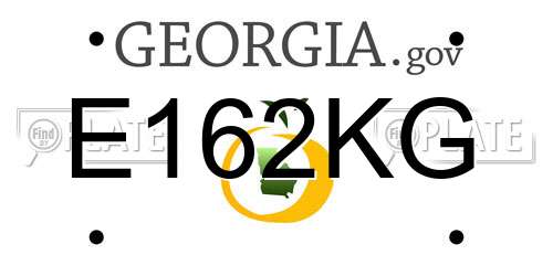 E162KG Georgia License Plate