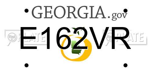 E162VR Georgia License Plate