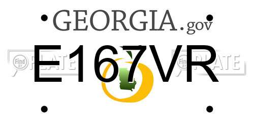 E167VR Georgia License Plate