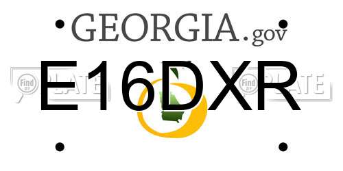 E16DXR Georgia License Plate