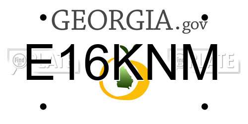 E16KNM Georgia License Plate