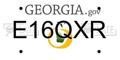E16QXR Georgia License Plate