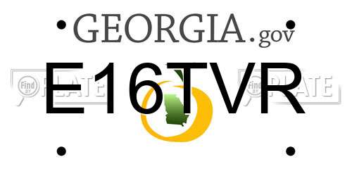 E16TVR Georgia License Plate
