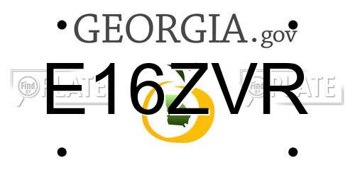 E16ZVR Georgia License Plate