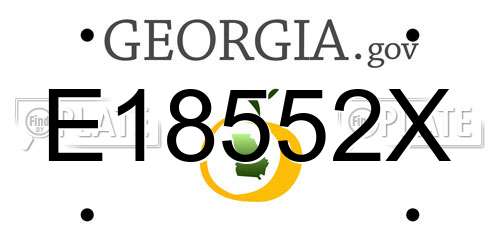 E18552X Georgia License Plate