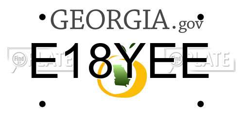 E18YEE Georgia License Plate