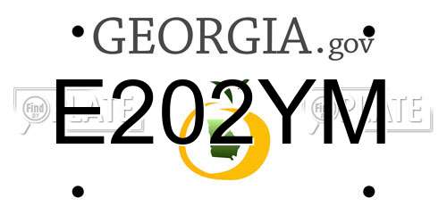 E202YM Georgia License Plate
