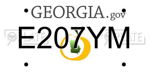 E207YM Georgia License Plate