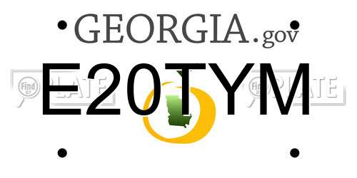 E20TYM Georgia License Plate