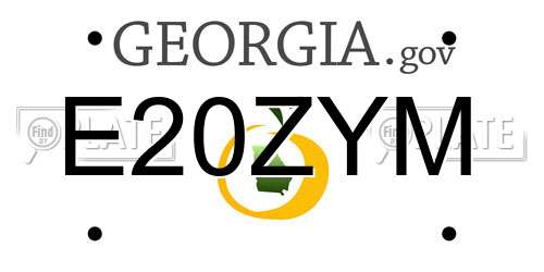 E20ZYM Georgia License Plate