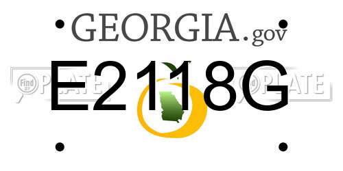 E2118G Georgia License Plate
