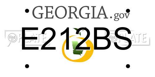 E212BS Georgia License Plate