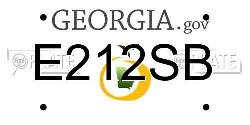 E212SB Georgia License Plate