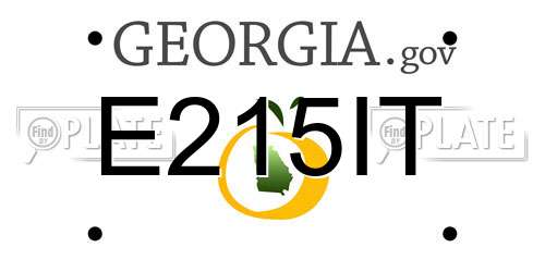 E215IT Georgia License Plate