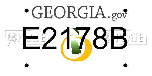 E2178B Georgia License Plate