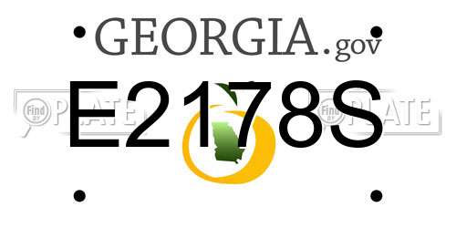 E2178S Georgia License Plate