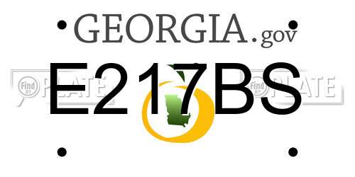 E217BS Georgia License Plate