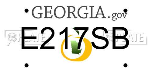 E217SB Georgia License Plate