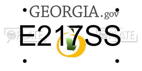 E217SS Georgia License Plate