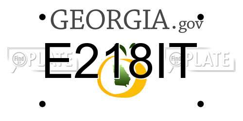 E218IT Georgia License Plate