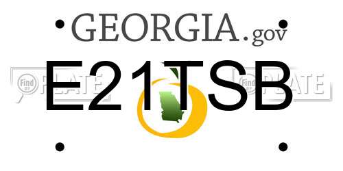 E21TSB Georgia License Plate
