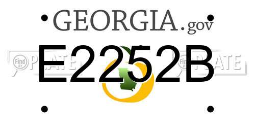 E2252B Georgia License Plate