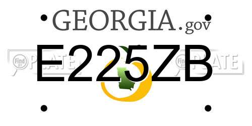 E225ZB Georgia License Plate