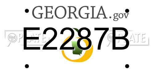E2287B Georgia License Plate