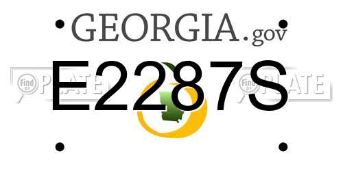 E2287S Georgia License Plate
