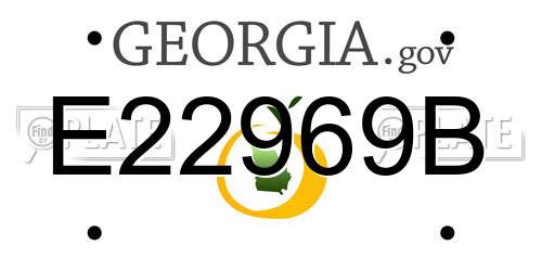 E22969B Georgia License Plate