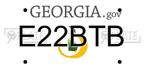 E22BTB Georgia License Plate
