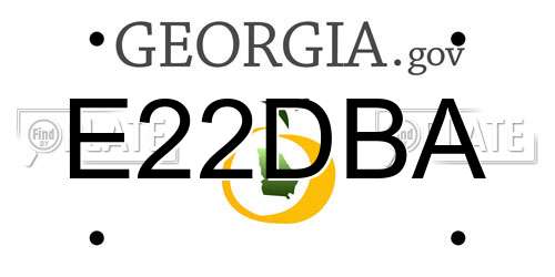 E22DBA Georgia License Plate