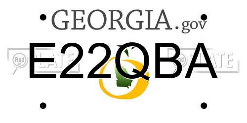 E22QBA Georgia License Plate